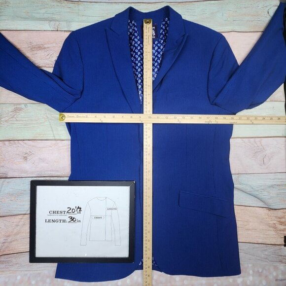 Savile Row Brixton Navy Blue Two Button Peak Lapel Jacket, Men's 40L NWT - Picture 13 of 16